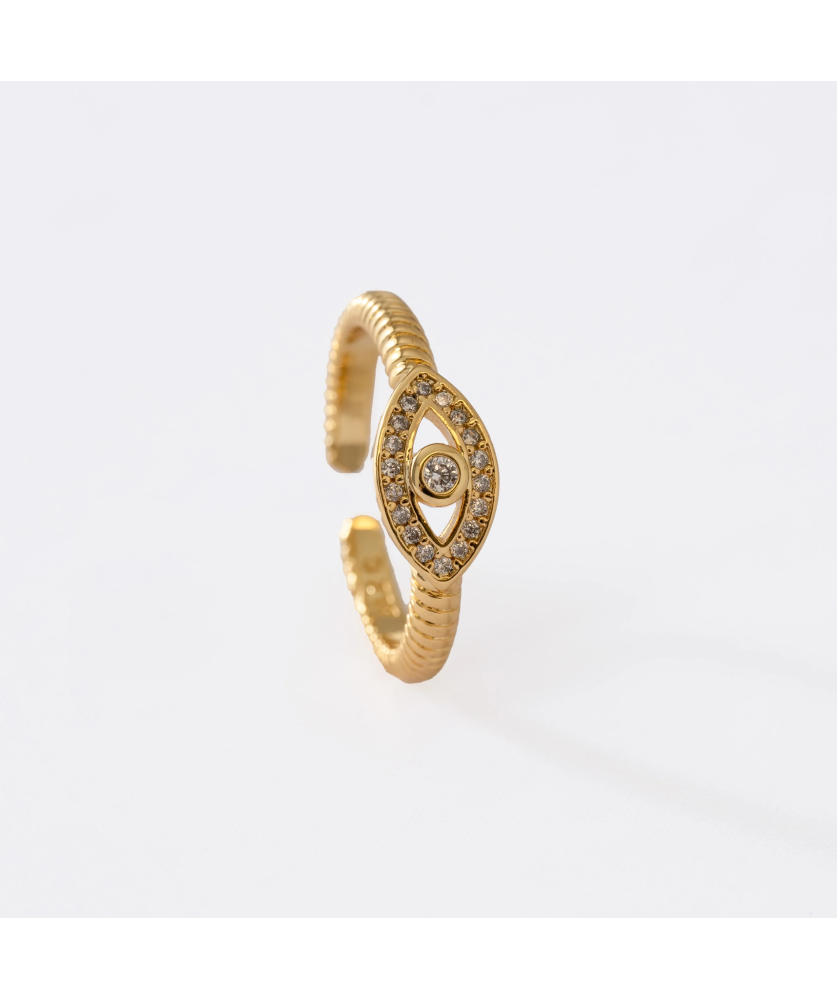 Anillo Ojo Turco Cristal Ajustable