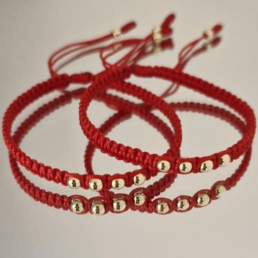 Manillas para parejas Total Love con balines en oro laminado 18K Imagen 1