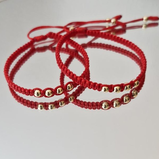 Manillas para parejas Total Love con balines en oro laminado 18K Imagen 5