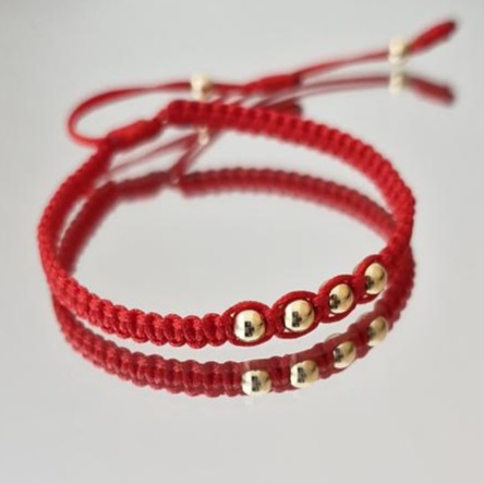 Manillas para parejas Total Love con balines en oro laminado 18K Imagen 7