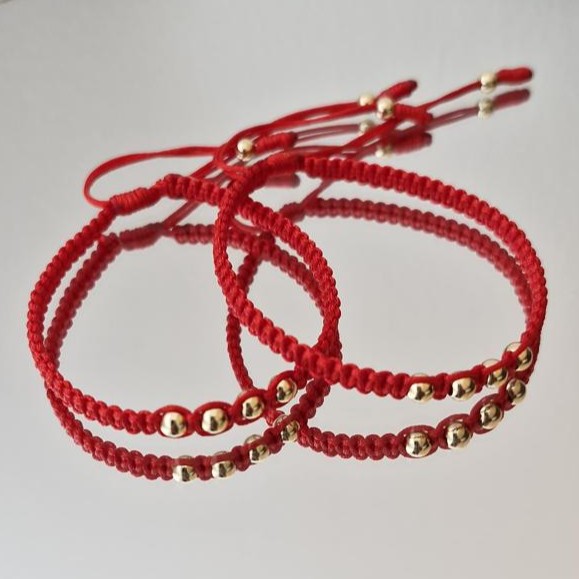 Manillas para parejas Total Love con balines en oro laminado 18K Imagen 8