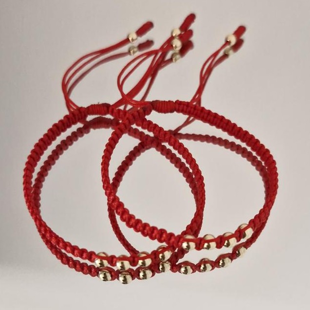 Manillas para parejas Total Love con balines en oro laminado 18K Imagen 10