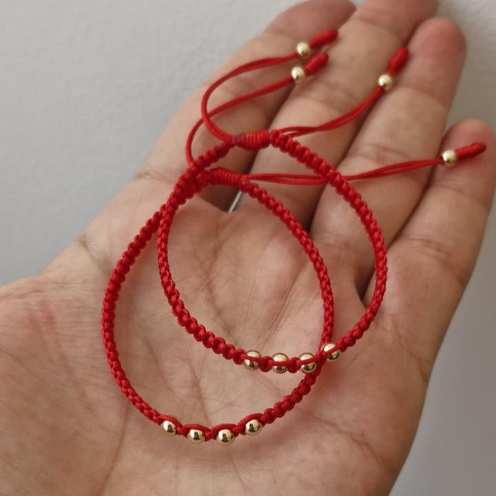 Manillas para parejas Total Love con balines en oro laminado 18K Imagen 15