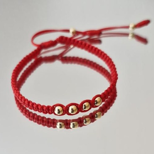 Manillas para parejas Total Love con balines en oro laminado 18K Imagen 16